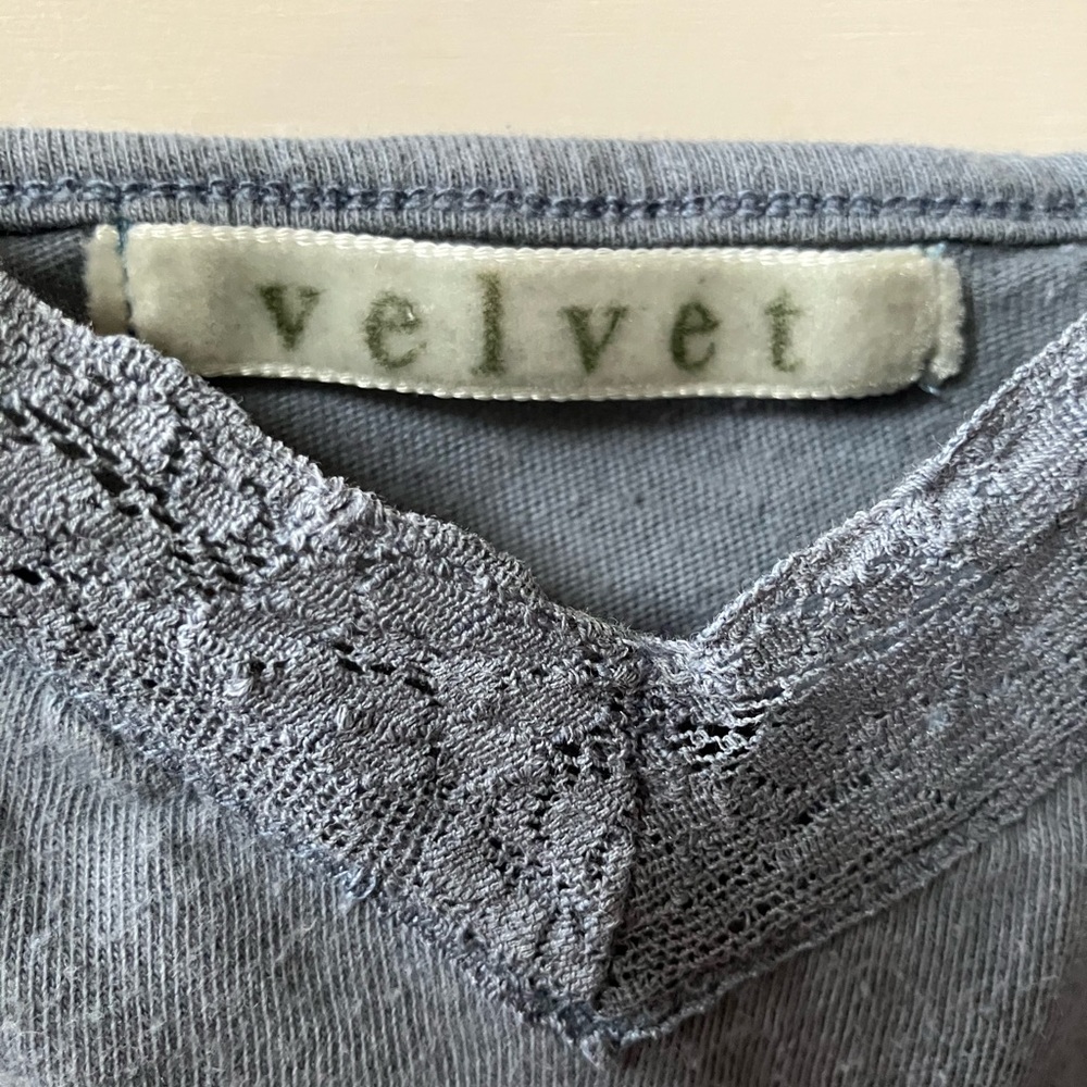 Velvet Gray Lace Top